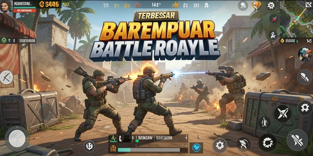 Tampilan seru gameplay Battle Royale dalam 3446.