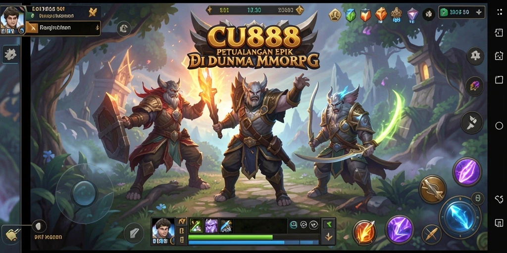 Tangkapan layar utama CU888 menunjukan aksi seru dalam petualangan MMORPG.