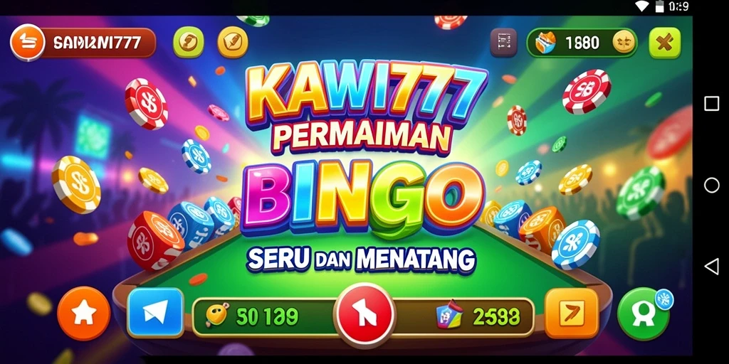 Screenshot gameplay KAWI777 menampilkan suasana Bingo yang seru dan interaktif.