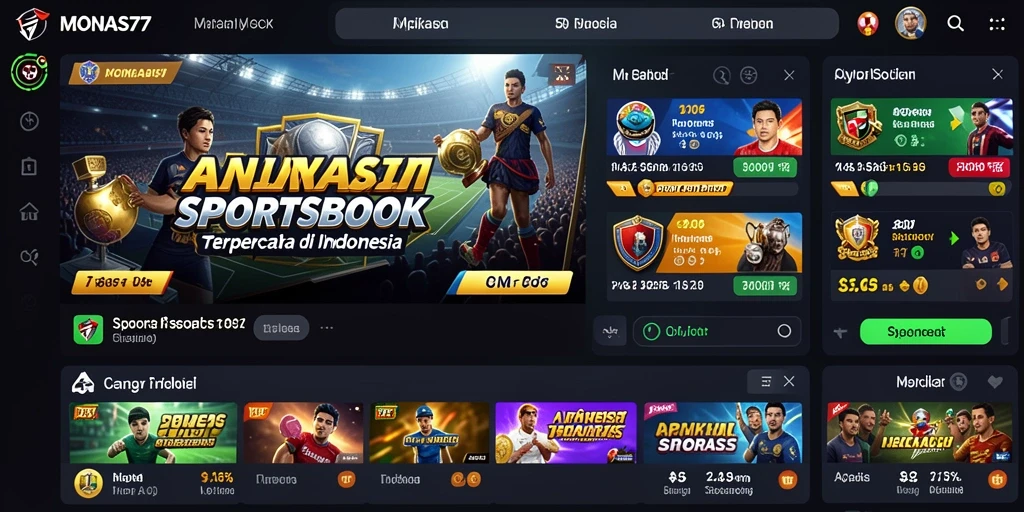 Tampilan menarik dari gameplay taruhan olahraga di MONAS77.