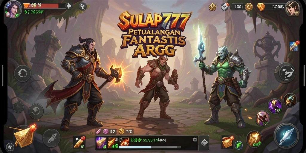 Tampilan gameplay ARPG yang menegangkan dan berwarna-warni dalam SULAP777.